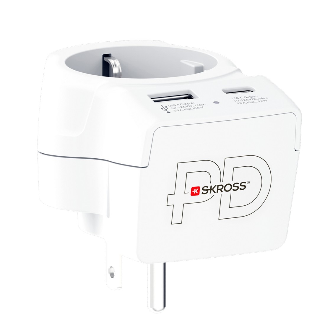 Imagem 0 de Adaptador Skross Europa para EUA USB AC20PD