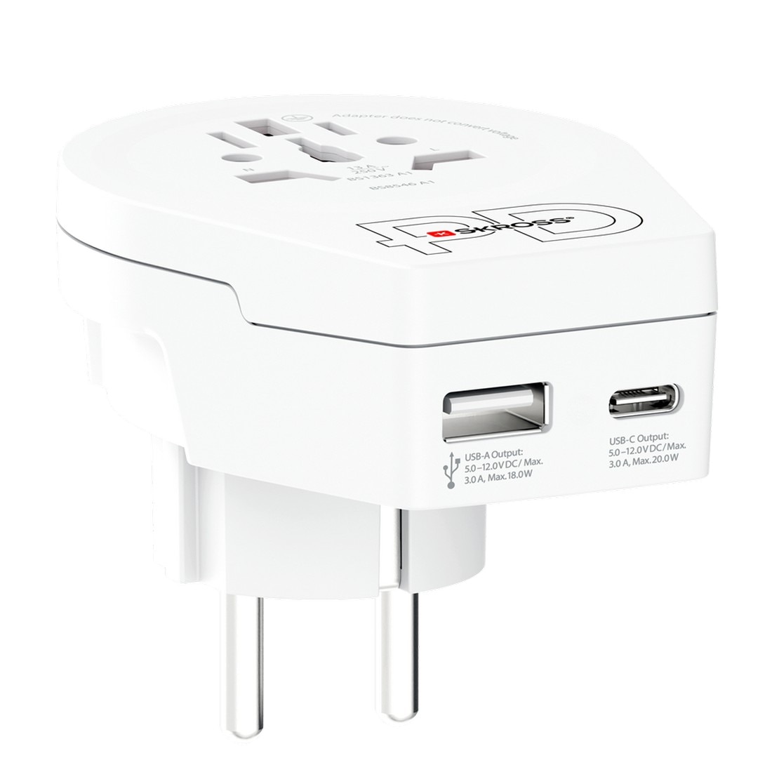 Adaptador Skross Mundo para Europa USB AC20PD Branco-2