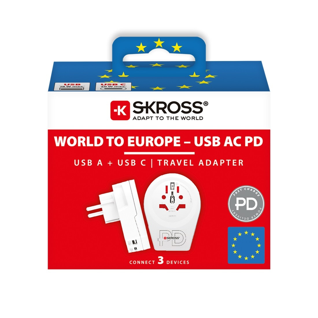 Adaptador Skross Mundo para Europa USB AC20PD Branco-5