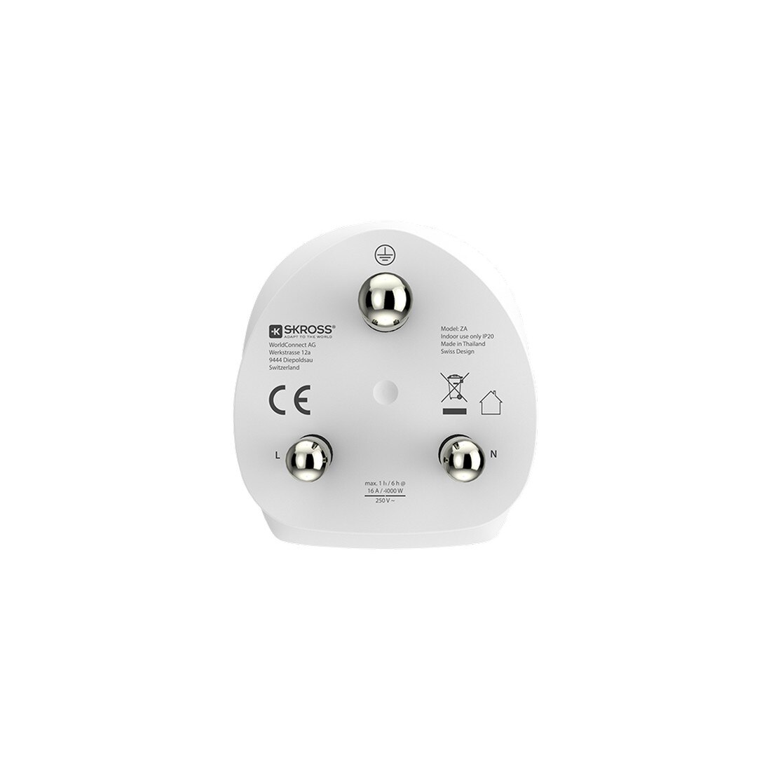 Adaptador Skross Combo World para a África do Sul Branco-3