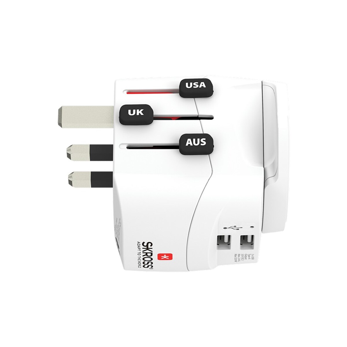 Adaptador Skross Pro Light USB World                      Branco-2