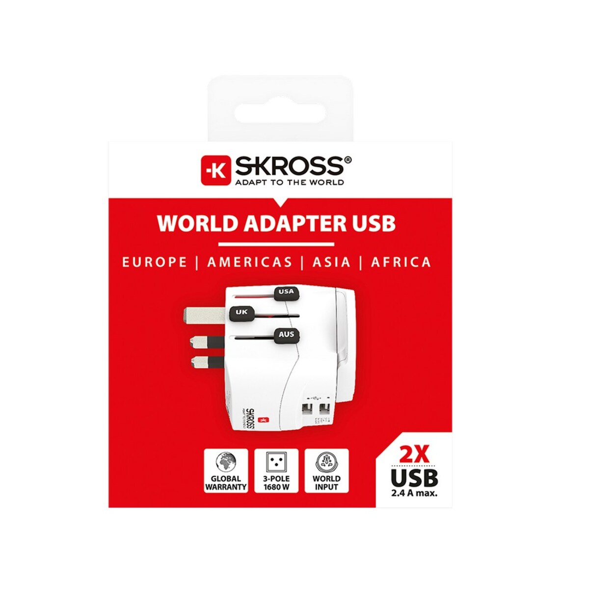 Adaptador Skross Pro Light USB World                      Branco-5