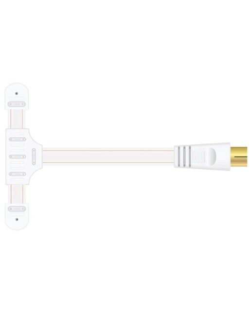 Imagem 0 de Antena FM 300?  Coax F em "T" 1,8m - Branco