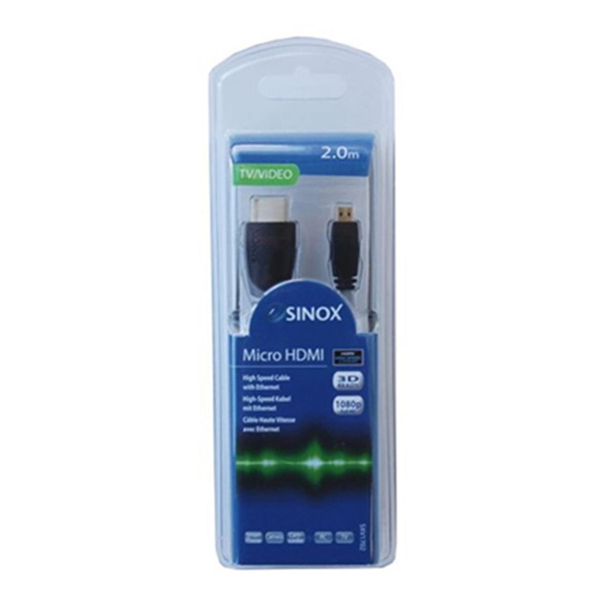 Cabo Sinox Micro HDMI para HDMI Plus High Speed SXV1702 2 m 2
