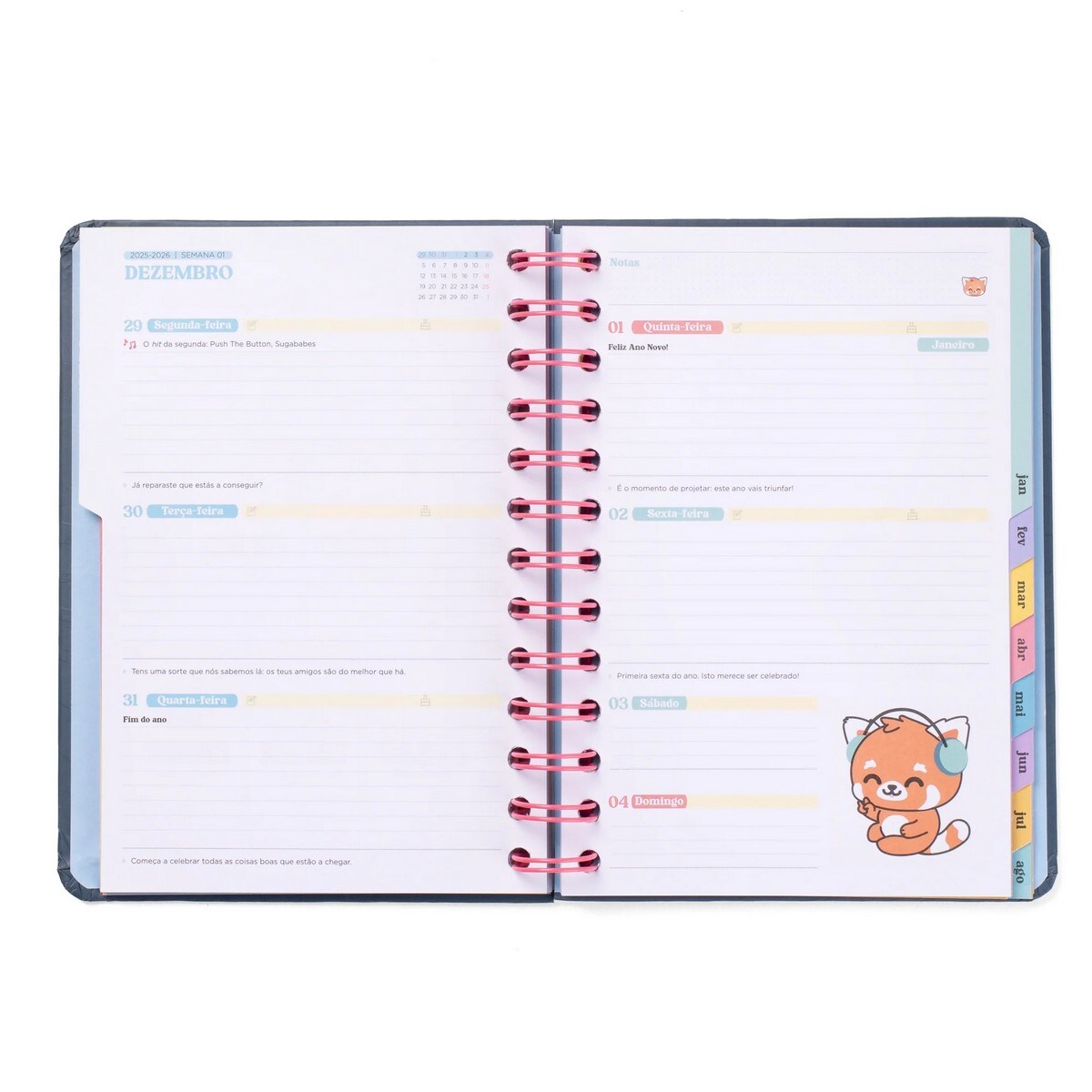 Agenda Wonder pequena 2025-26 Semanal - Superplanos, emoções e boas vibrações 2