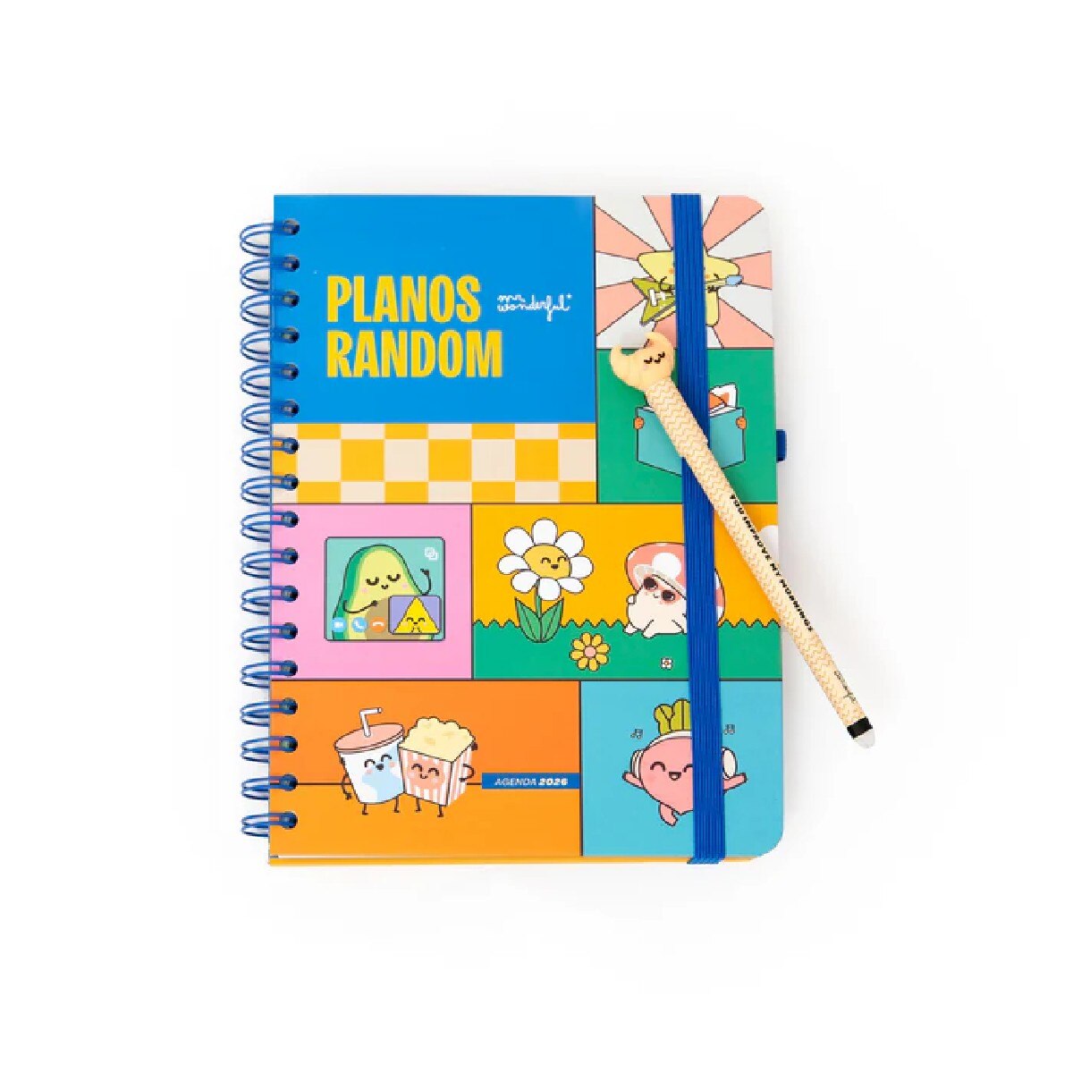 Agenda Semanal 12 Meses 2026 A5 - Planos Random 1