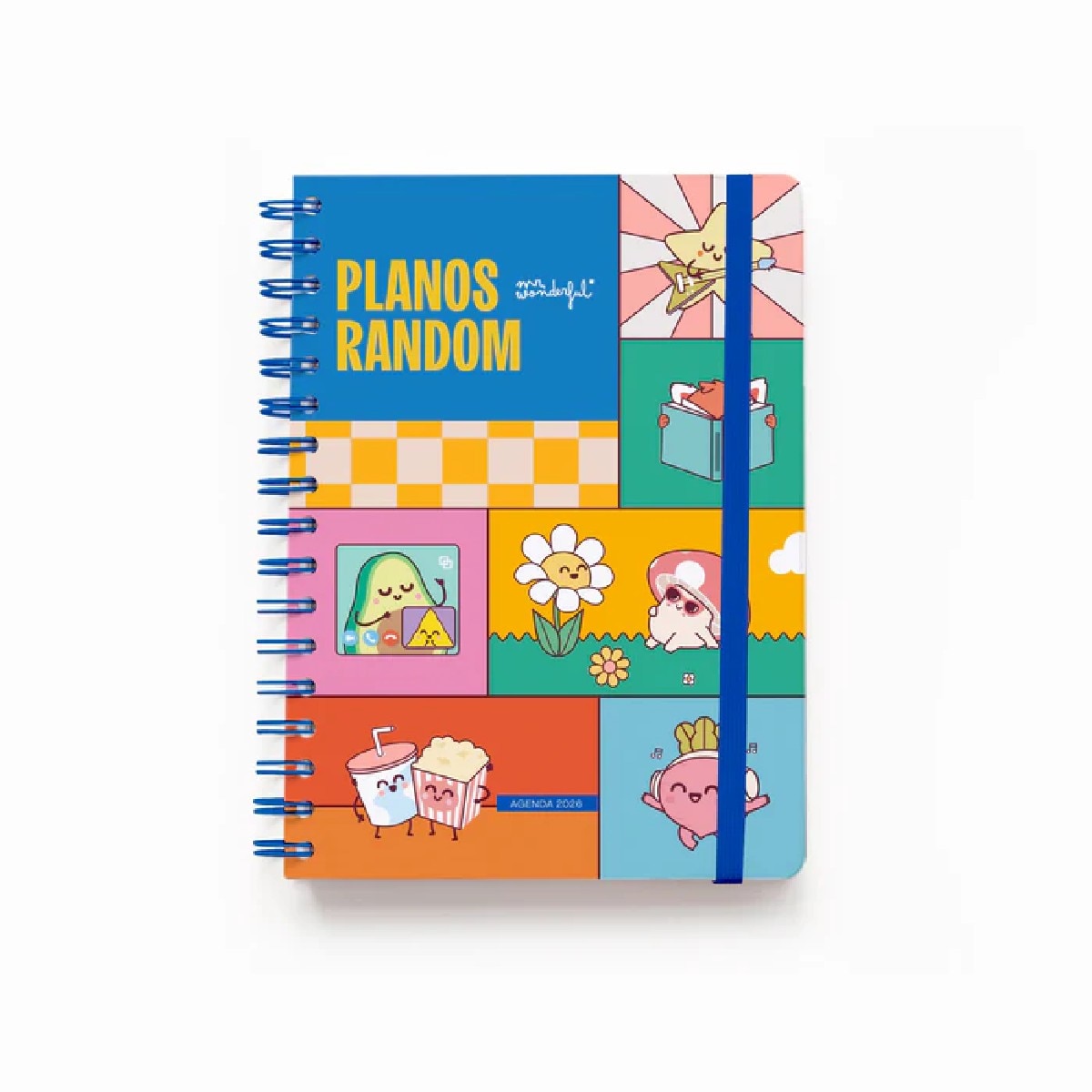 Agenda Semanal 12 Meses 2026 A5 - Planos Random 9