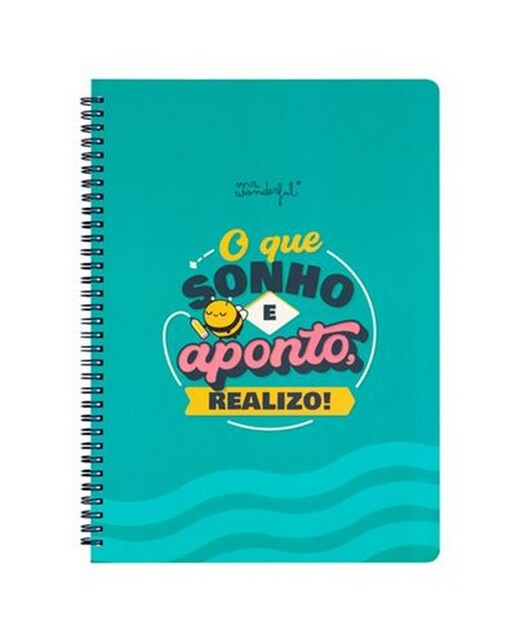 Caderno Quadriculado Espiral Mr Wonderful A4 - O Que Sonho e Aponto, Realizo 1
