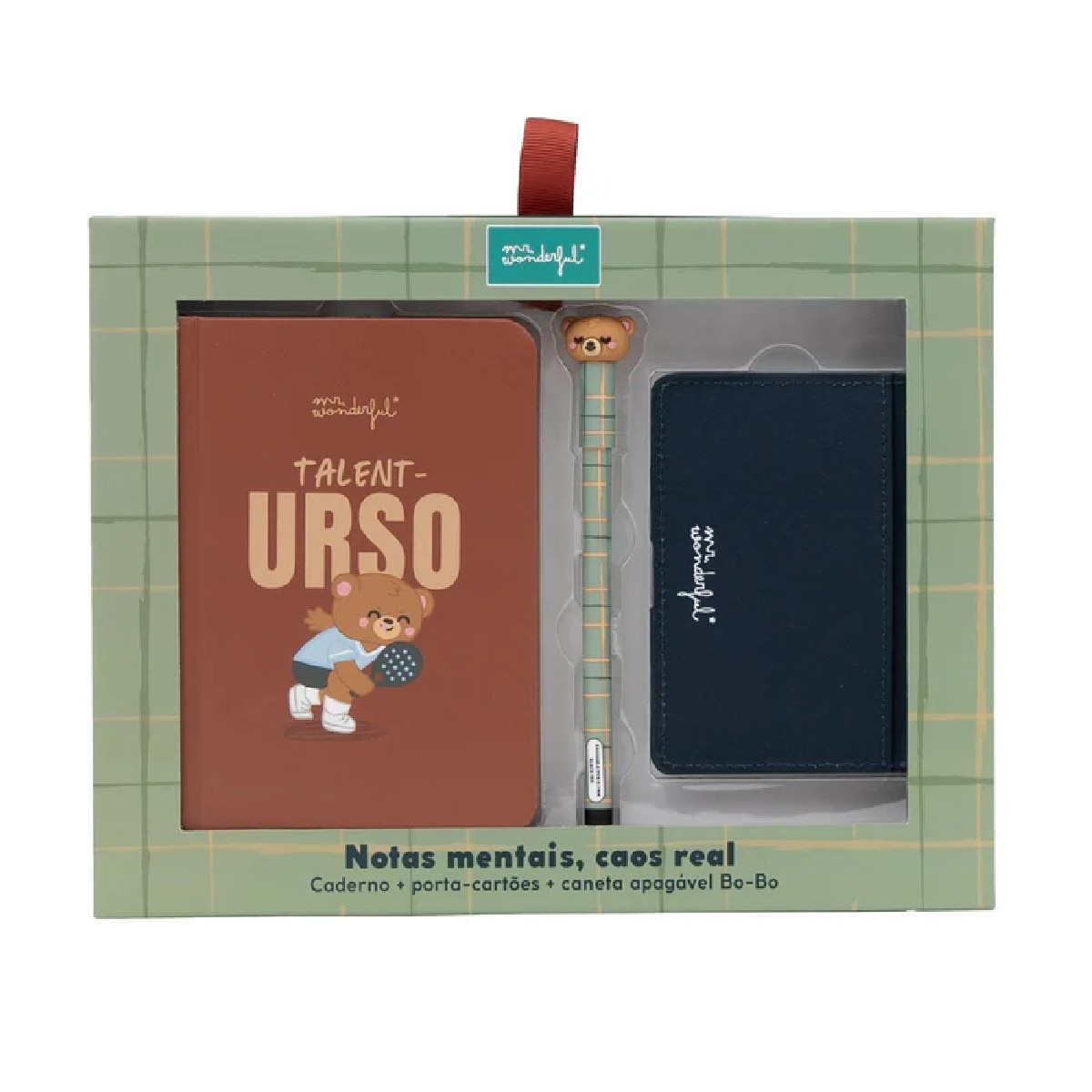 Imagem 0 de Conjunto Caderno A6 + Porta Cartões + Caneta Apagável Bo-Bo Urso