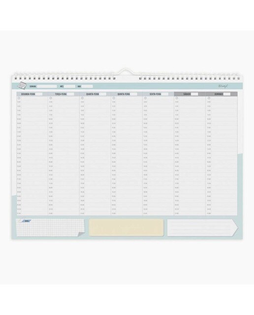 Organizador Semanal por Horas Mr Wonderful - Todos os teus planos 1