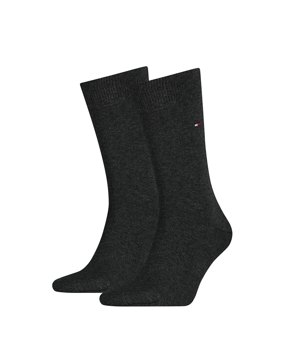 Pack de dois pares de meias cor jeans Cinzento-escuro-1