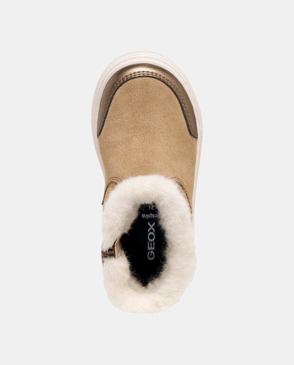 Botins de bebé com pelo em camurça Castanho Whisky-5