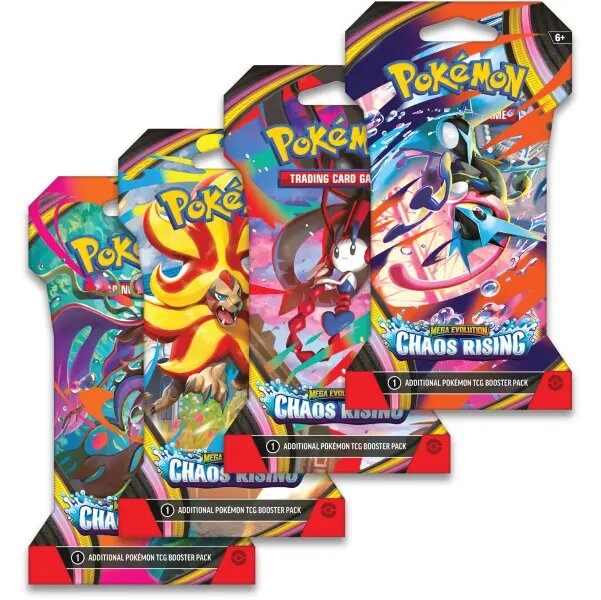 Imagem 0 de Pokémon TCG – Mega Evolution 4: Chaos Rising – Pacote de cartas com protetores Modelo Sortido Envio Aleatório