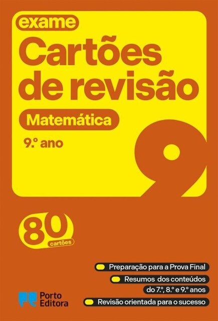 Imagem 0 de Cartões de Revisão - Livro Matemática - 9.º Ano