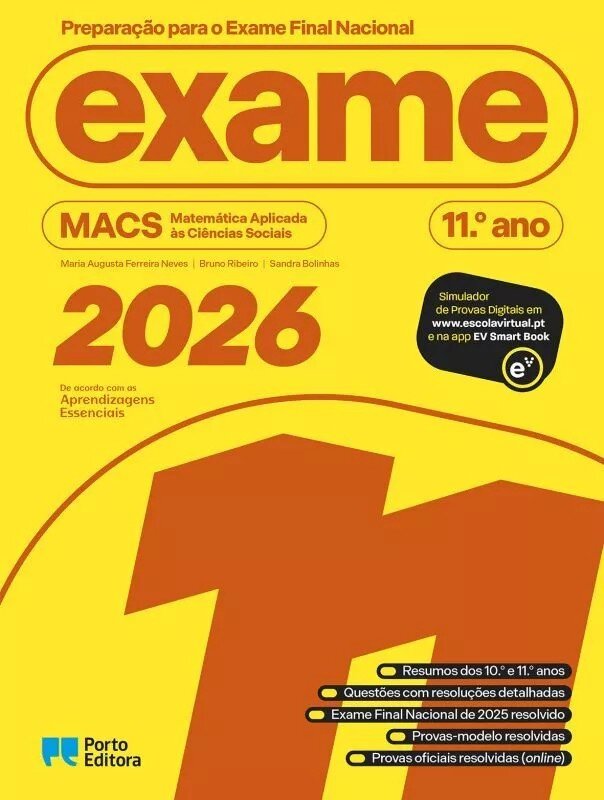 Imagem 0 de Preparação para o Exame Final Nacional 2026 - MACS - Matemática Aplicada às Ciências Sociais - 11.º Ano