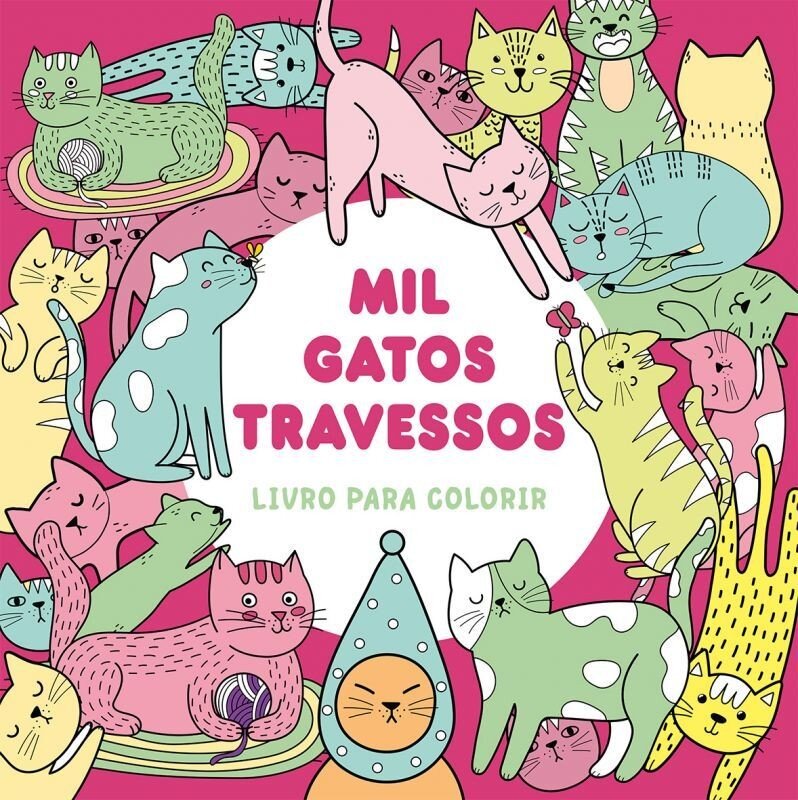 Mil gatos travessos - Livro para colorir 1