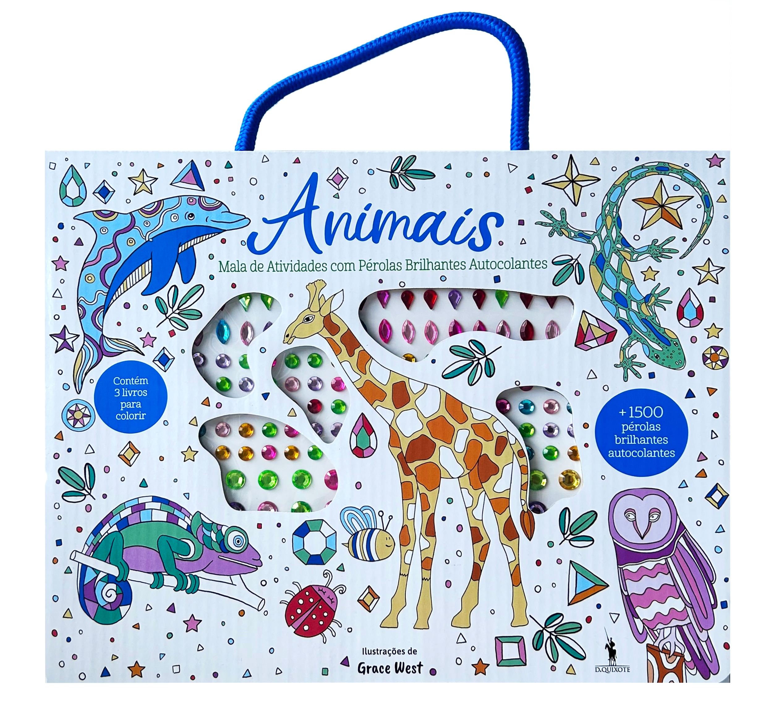 Animais - Mala de Atividades com Pérolas Brilhantes - Autocolantes 1