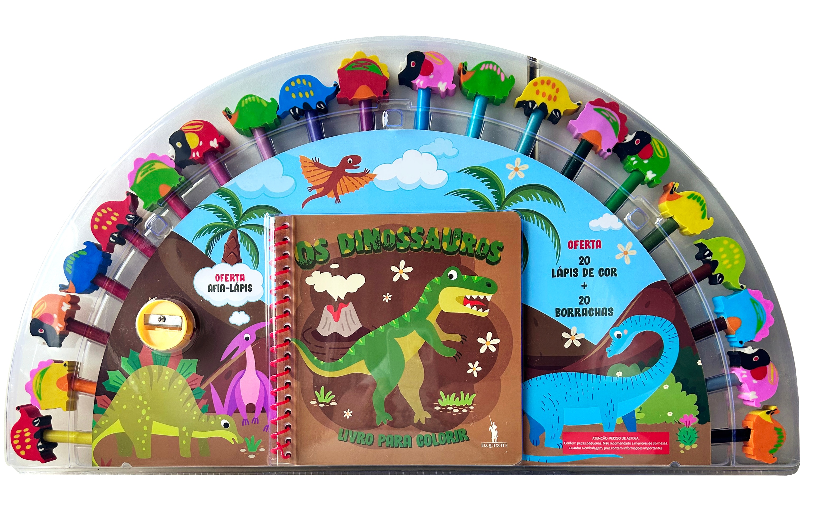 Imagem 0 de Os Dinossauros - Livro para Colorir com 20 lápis + 20 borrachas