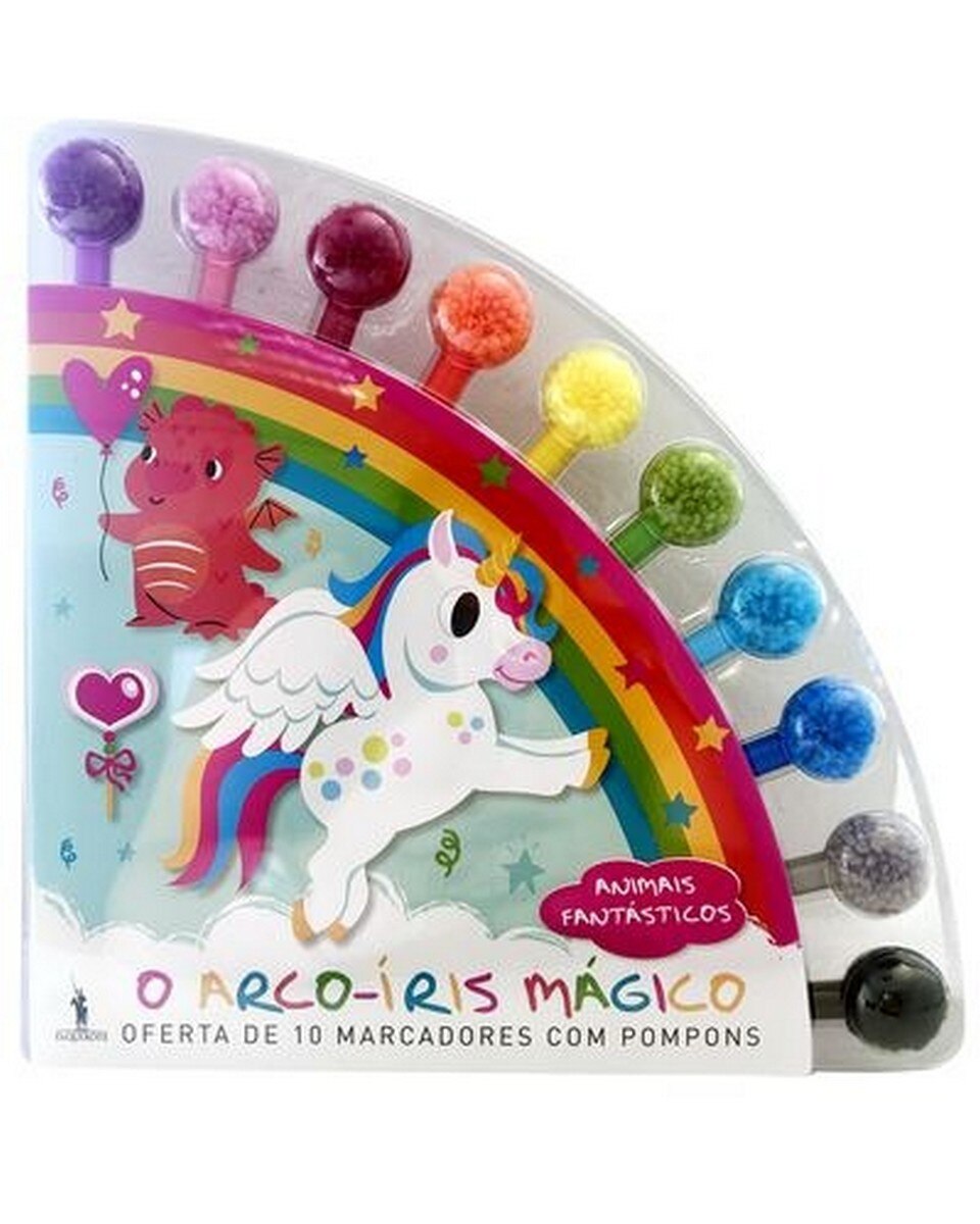 O Arco-Íris Mágico - Oferta de 10 marcadores com pompons 1