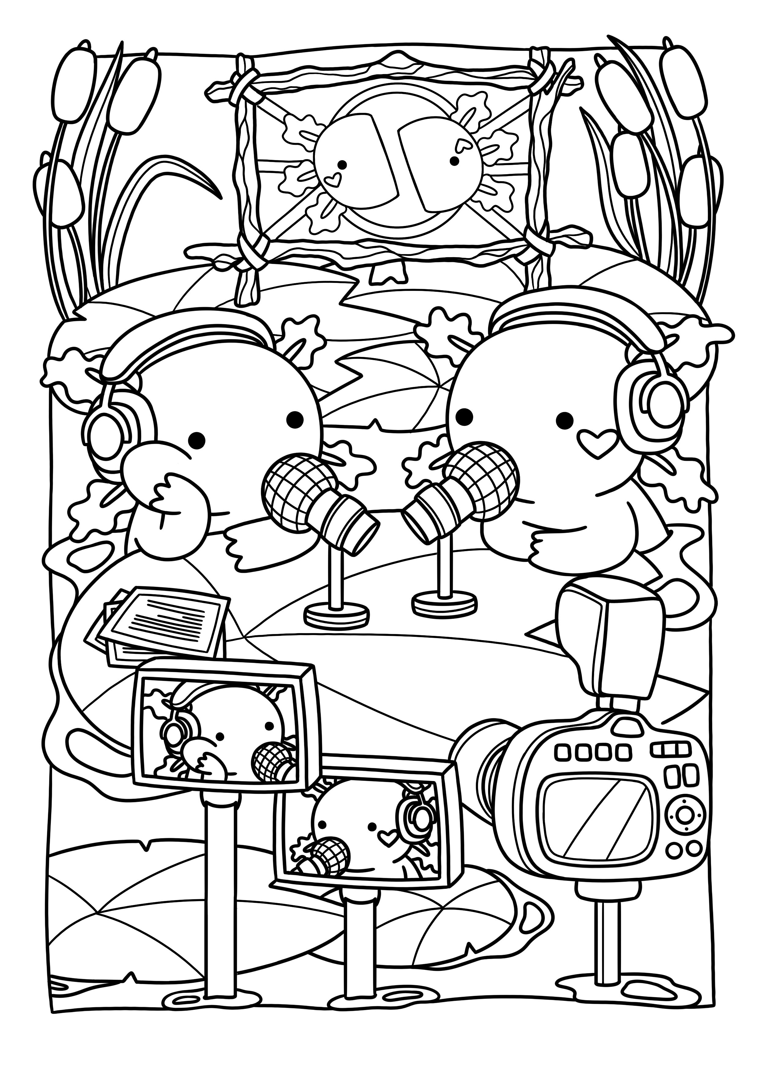 Tããããõ Fofos! - Axolotes - Livro de colorir 2