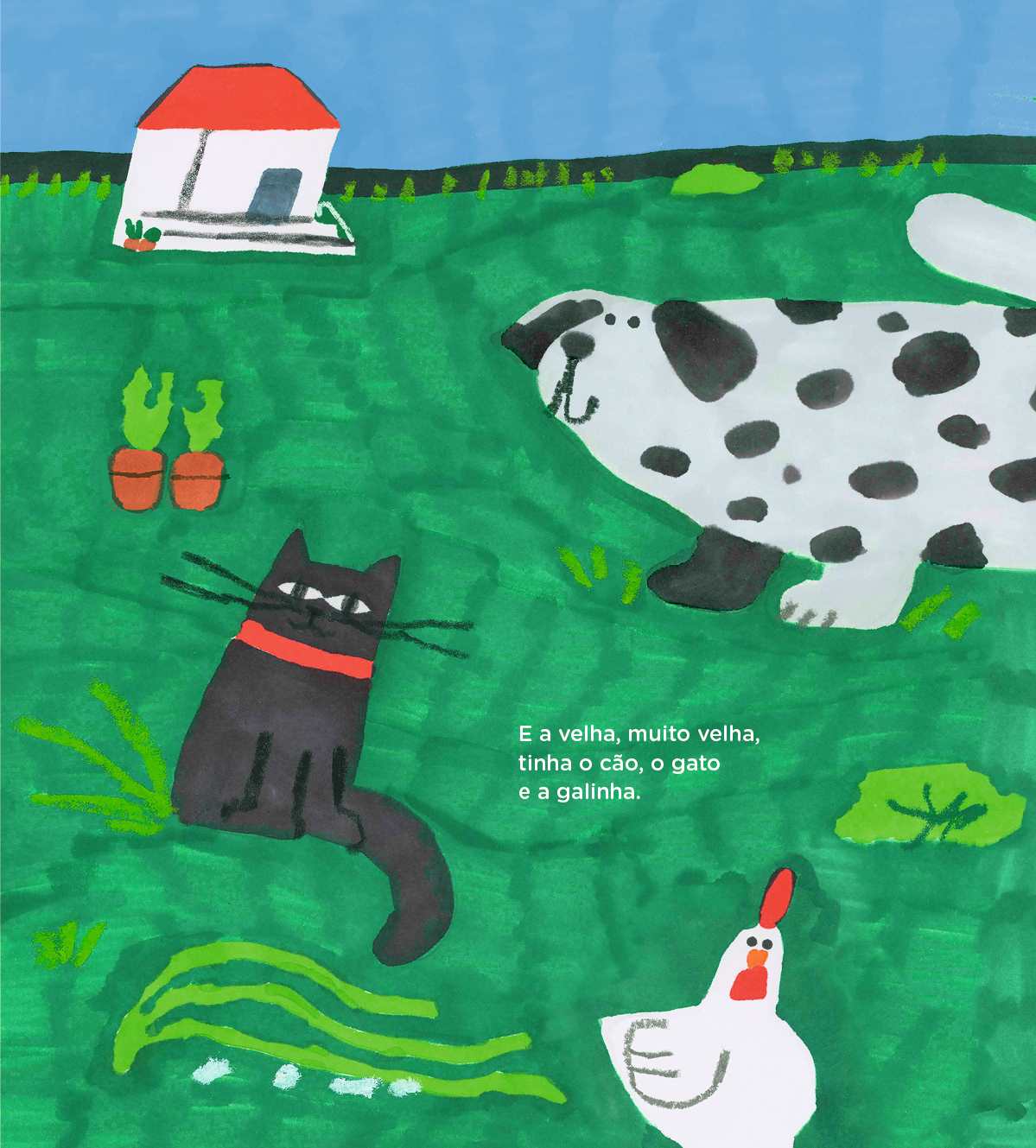 A velha o cao o gato e a galinha 3