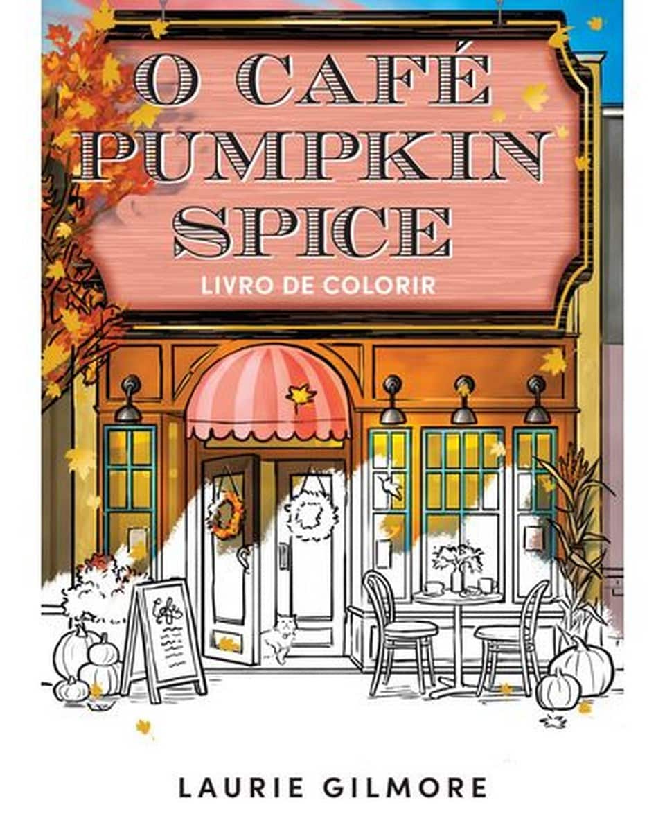 O café pumpkin spice livro de colorir 1
