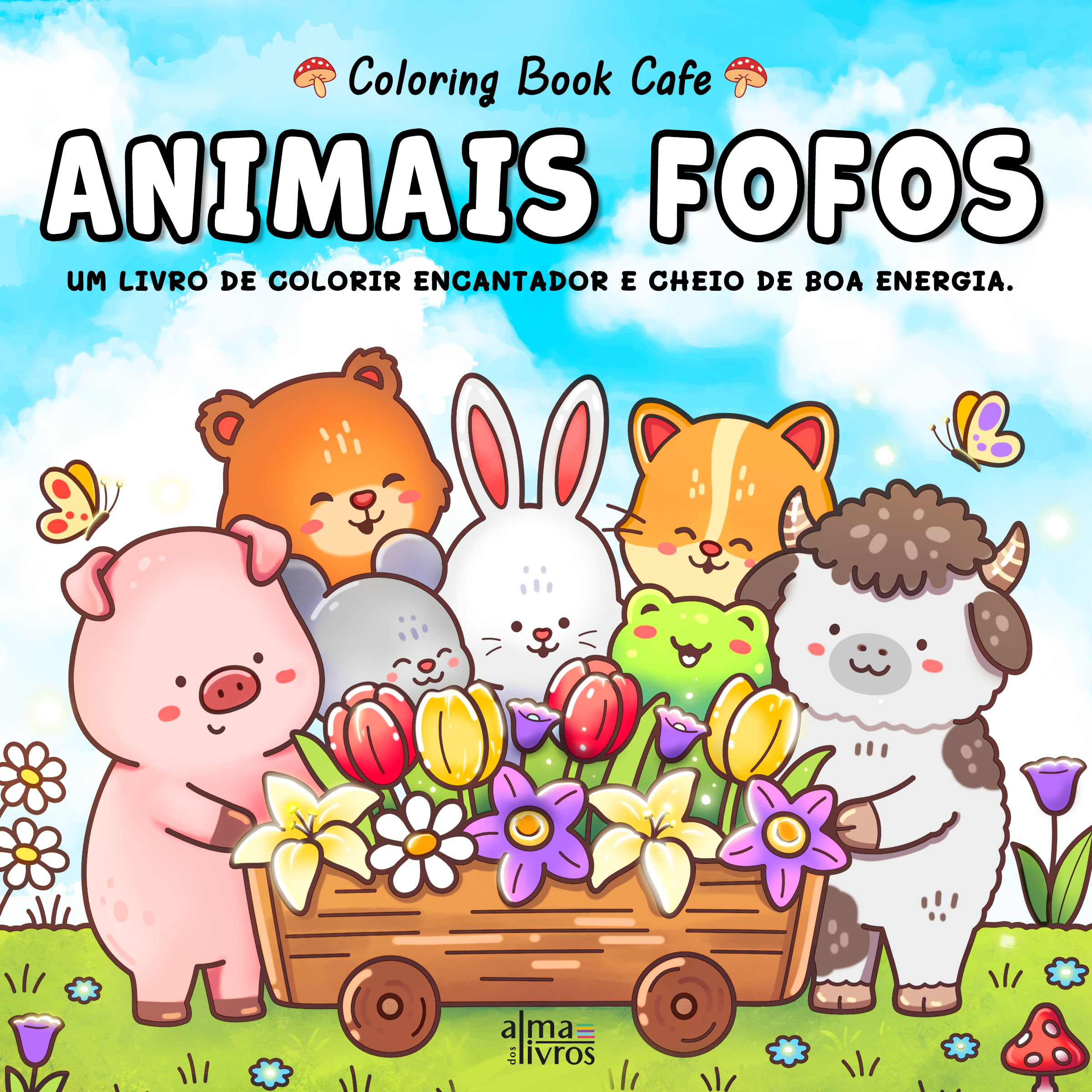 Animais Fofos - Um Livro de Colorir Encantador e Cheio de Boa Energia 1