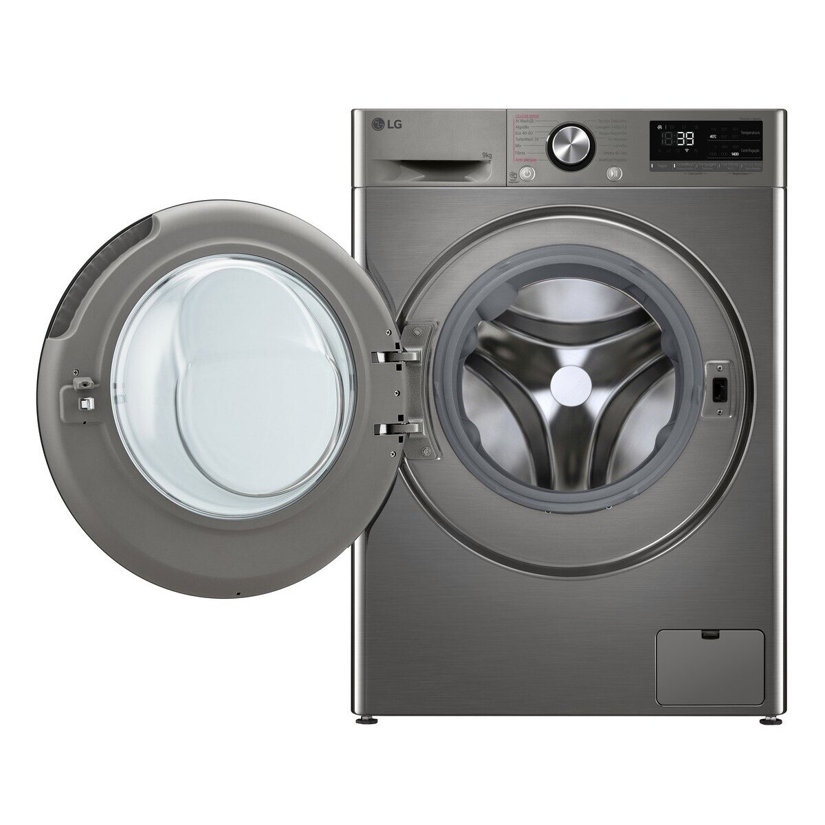 Recondicionado - Grade A - Máquina de Lavar Roupa LG F4WR709SGS Carga Frontal AI DD Steam TurboWash360 de 9 Kg e de 1400 rpm - Inox Preto-3