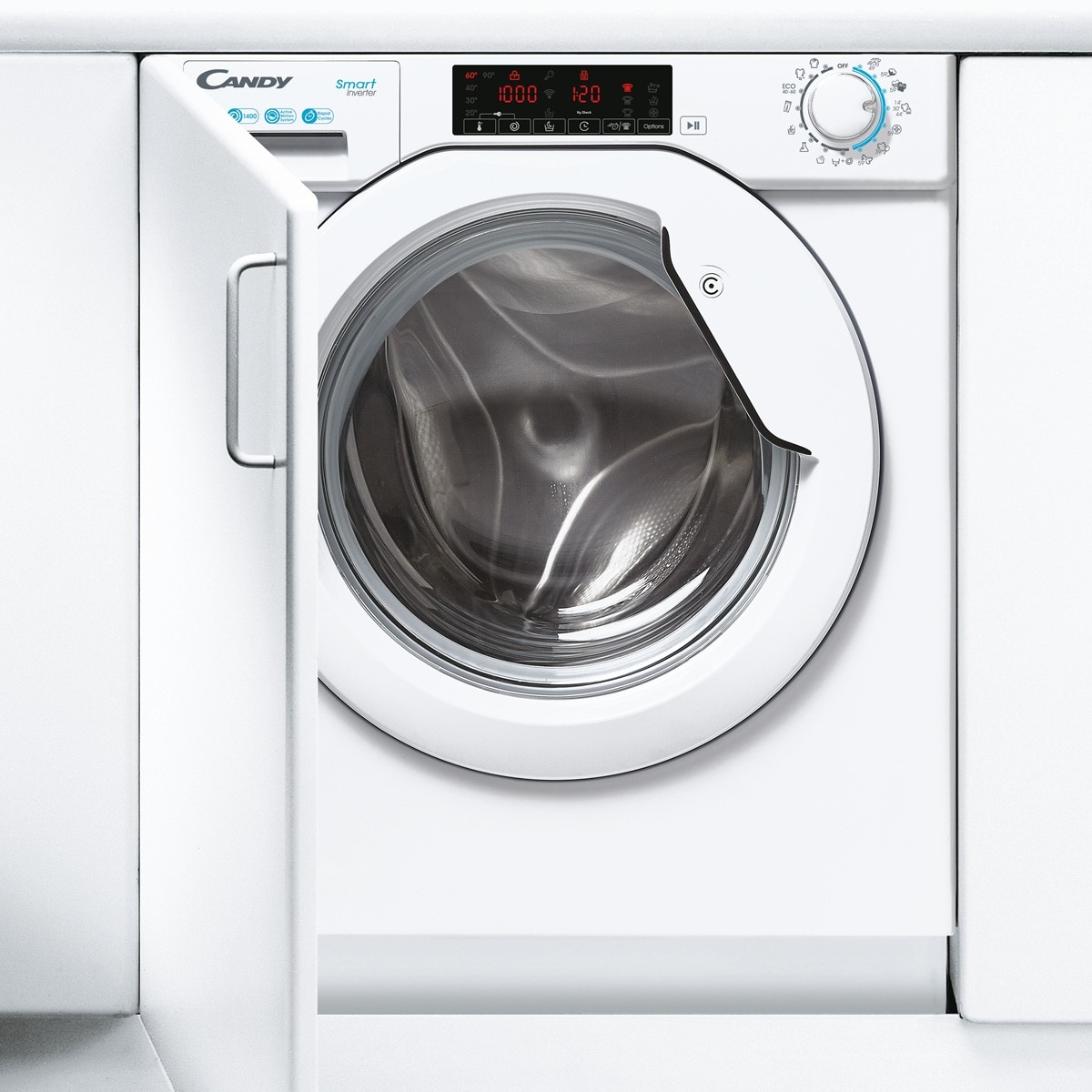 Recondicionado - Grade A - Máquina de Lavar Roupa Encastrável Candy Smart Inverter CBW 48TWME-S de 8 kg e 1400 rpm - Branco Branco-2
