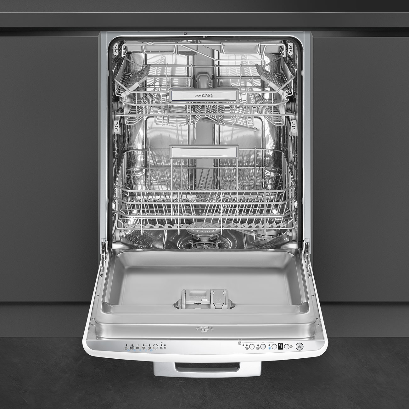 Recondicionado - Grade B - Máquina de Lavar Loiça Sob Bancada Smeg Anni 50 STFABWH3 Sistema de Lavagem Planetário, de 13 Talheres e de 60 cm - Branco Polido Branco-3