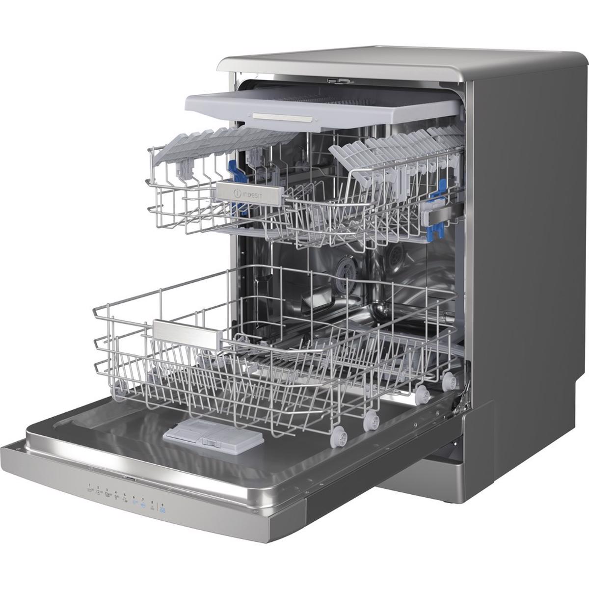Recondicionado - Grade A - Máquina de Lavar Loiça Indesit DFO 3T133 A F X de 14 Talheres, 3ª Bandeja e de 60 cm - Inox Inox-2