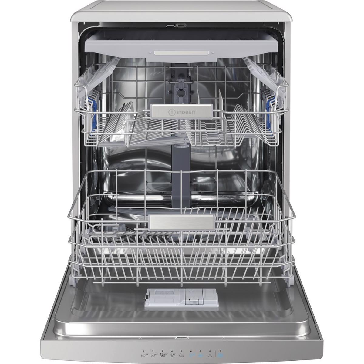 Recondicionado - Grade A - Máquina de Lavar Loiça Indesit DFO 3T133 A F X de 14 Talheres, 3ª Bandeja e de 60 cm - Inox Inox-3