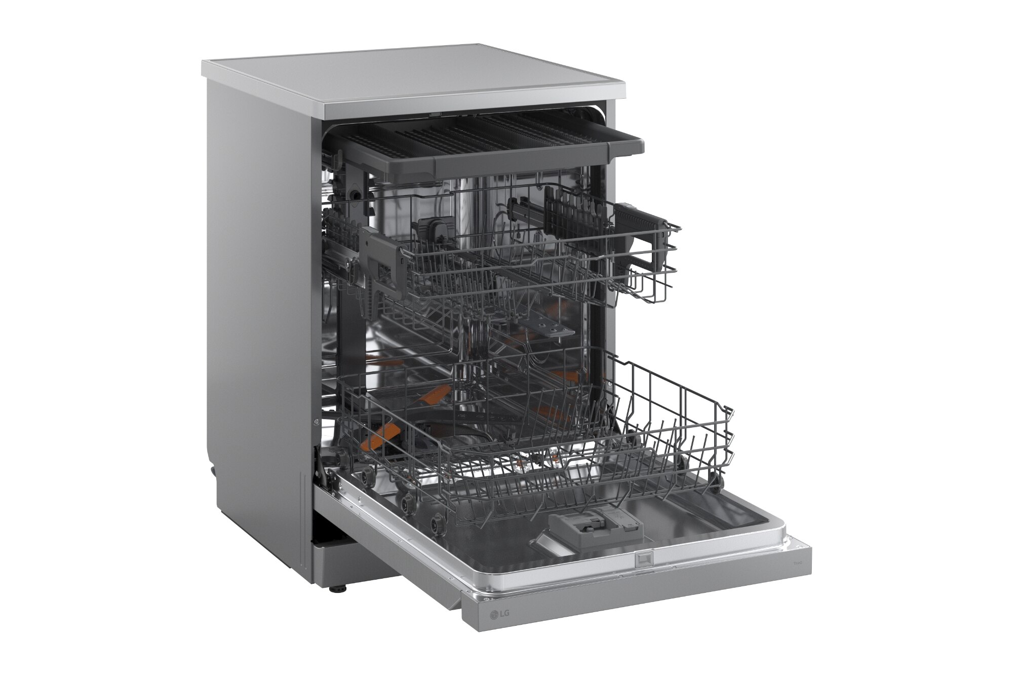Recondicionado - Grade B - Máquina de Lavar Loiça LG DF273FVS de 14 conjuntos, 60 cm e com QuadWash, TrueSteam e EasyRack Plus e 3ª Bandeja - Silver Silver-8