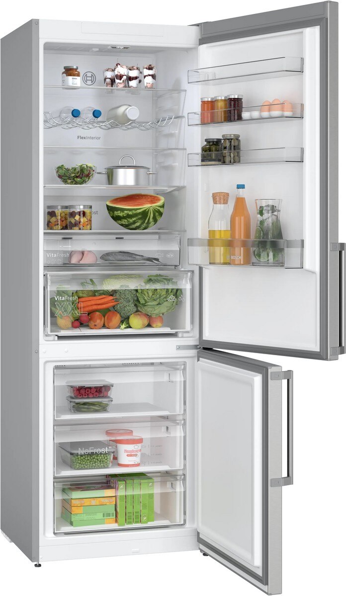 Recondicionado - Grade A - Frigorífico Combinado Bosch Série 4 KGN497ICT VitaFresh XXL, PerfectFit e No Frost e de 203 cm - Inox Anti-dedadas Aço Antimarcas-2