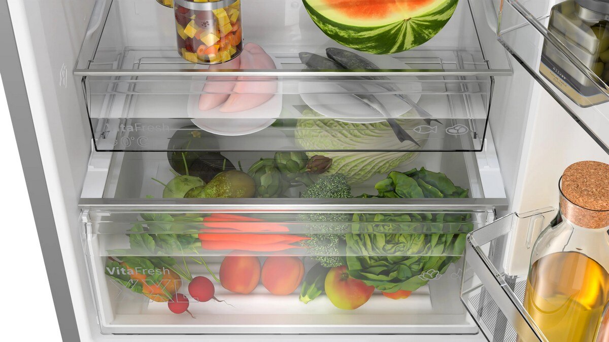Recondicionado - Grade A - Frigorífico Combinado Bosch Série 4 KGN497ICT VitaFresh XXL, PerfectFit e No Frost e de 203 cm - Inox Anti-dedadas Aço Antimarcas-4