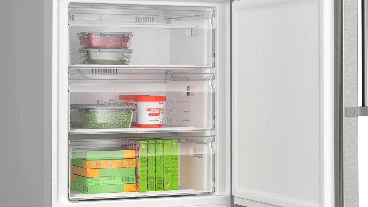 Recondicionado - Grade A - Frigorífico Combinado Bosch Série 4 KGN497ICT VitaFresh XXL, PerfectFit e No Frost e de 203 cm - Inox Anti-dedadas Aço Antimarcas-5