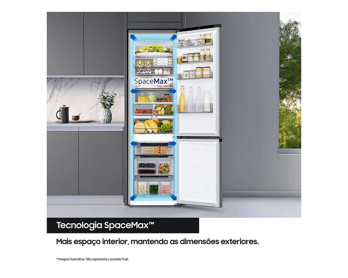 Recondicionado - Grade B - Frigorífico Combinado Samsung RB38C600DSA/EF No Frost, Modo Energia IA SmartThings e de 203 cm - Look Inox LookInox-7