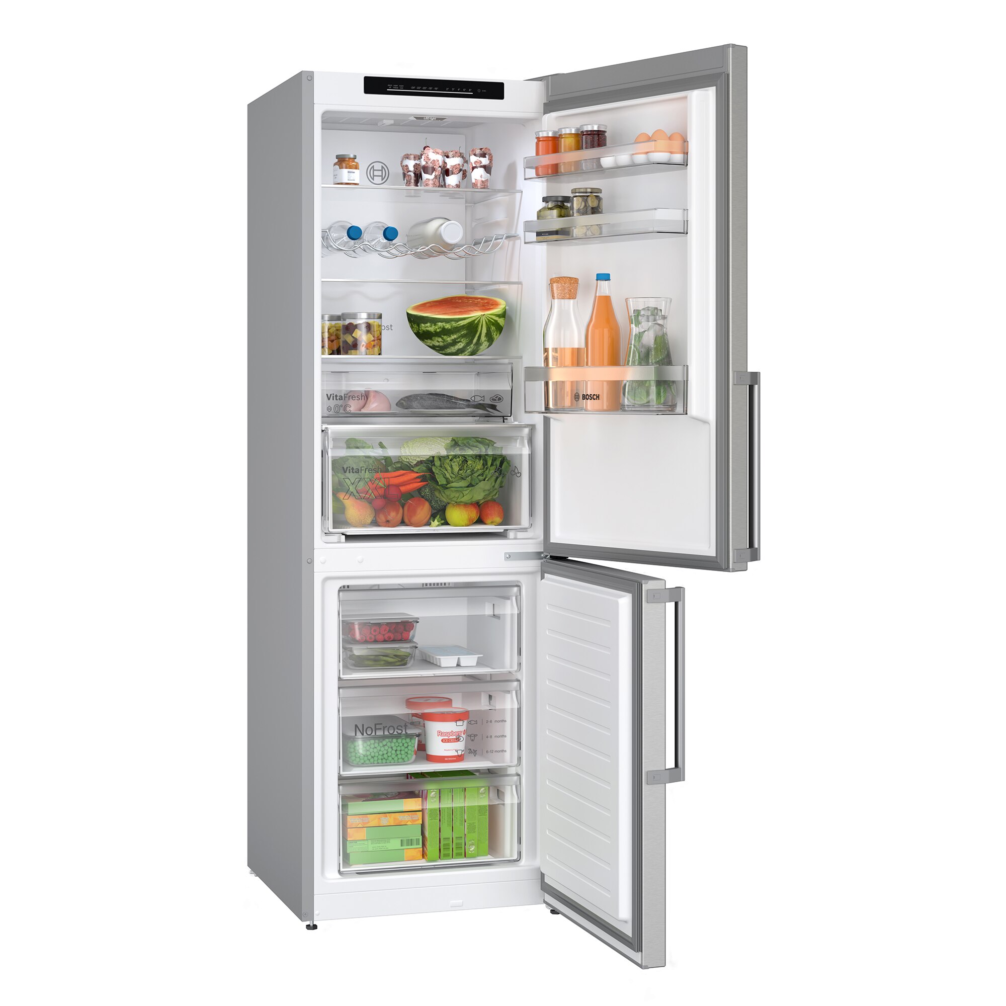 Recondicionado - Grade B - Frigorífico Combinado Bosch Serie 4 KGN36VIBT Tecnologia Inverter, Total No Frost e de 186 cm - Inox Antidedadas Inox-2