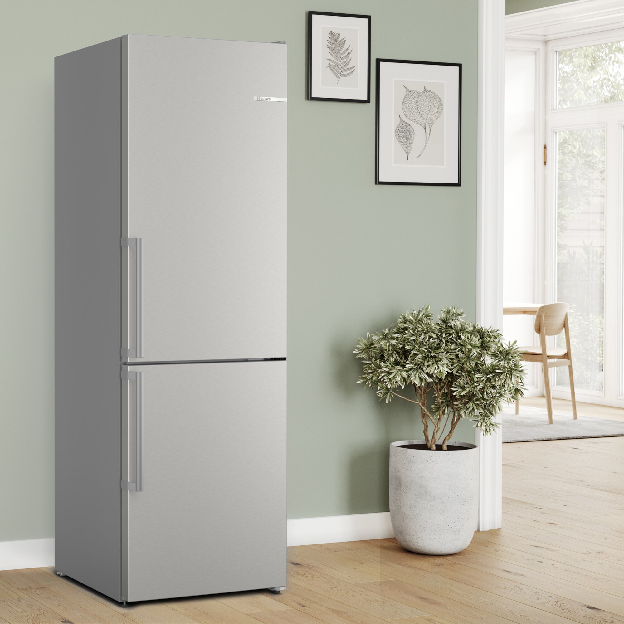 Recondicionado - Grade B - Frigorífico Combinado Bosch Serie 4 KGN36VIBT Tecnologia Inverter, Total No Frost e de 186 cm - Inox Antidedadas Inox-3