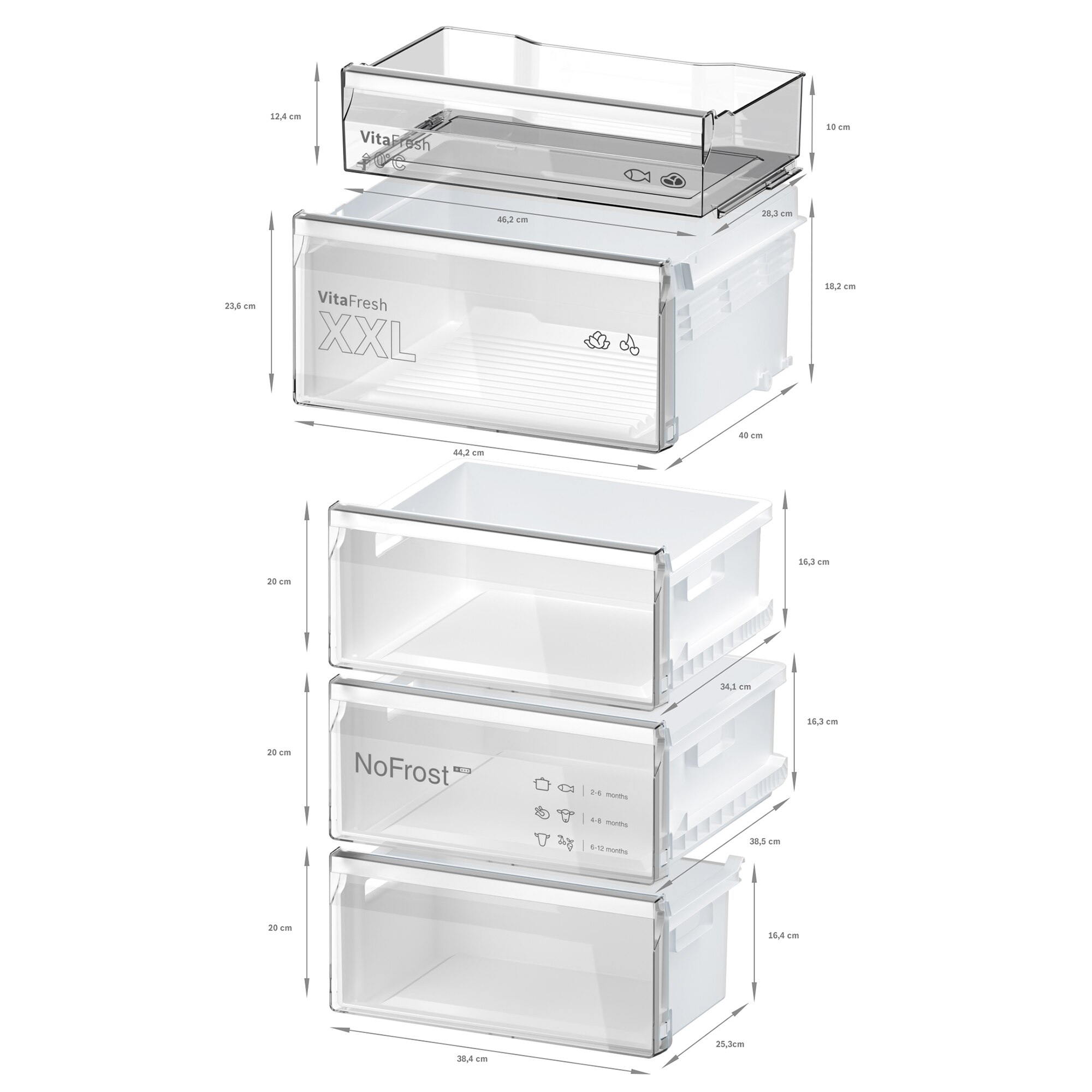 Recondicionado - Grade B - Frigorífico Combinado Bosch Serie 4 KGN36VIBT Tecnologia Inverter, Total No Frost e de 186 cm - Inox Antidedadas Inox-8