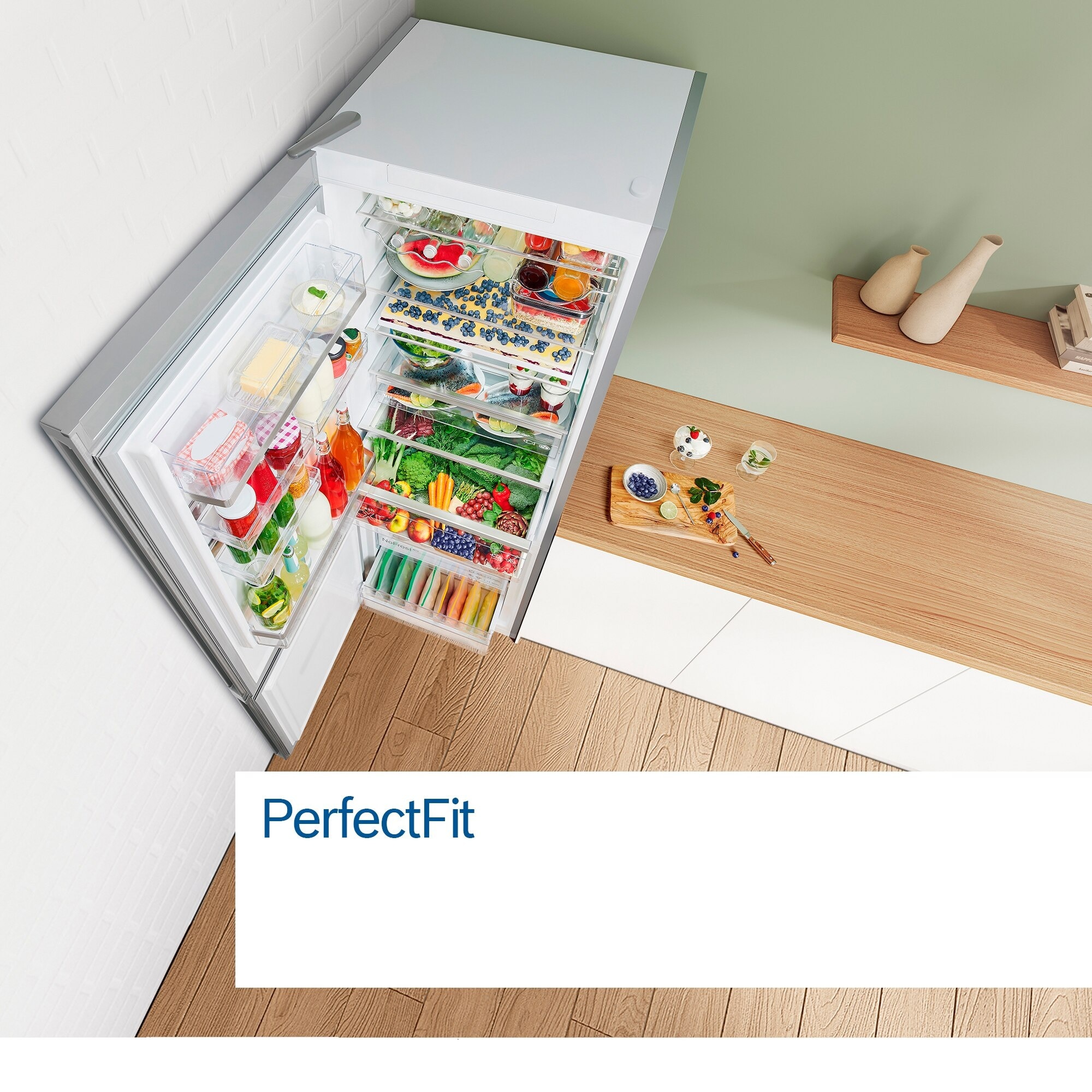 Recondicionado - Grade A - Frigorífico Combinado Bosch Série 4 KGN366ICF VitaFresh PerfectFit e No Froste de 186 cm - Inox Anti-dedadas Cinza-8