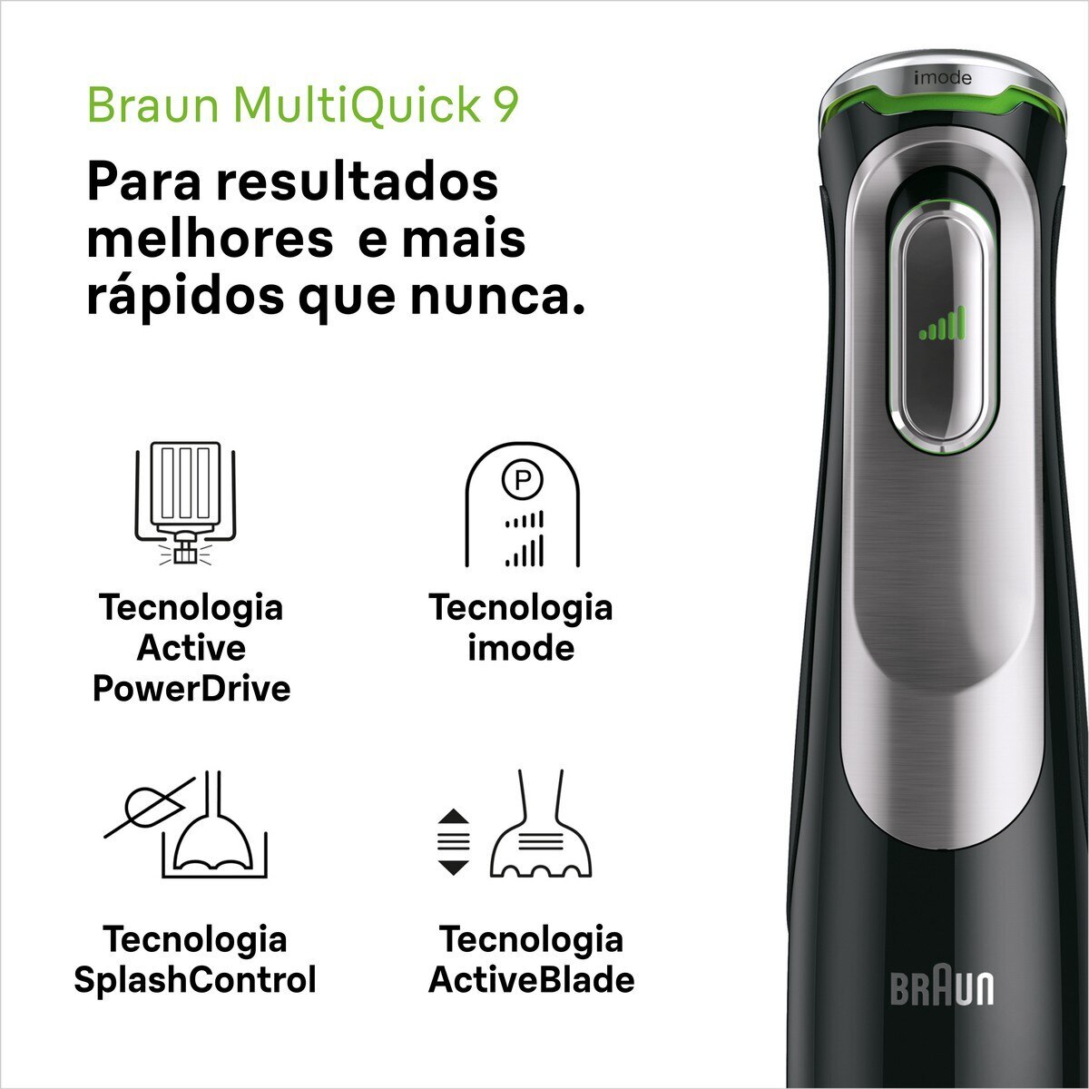 Recondicionado - Grade A - Varinha Mágica Braun MultiQuick 9 MQ 9187XLI de 1200 W com Acessórios - Preto Preto-2