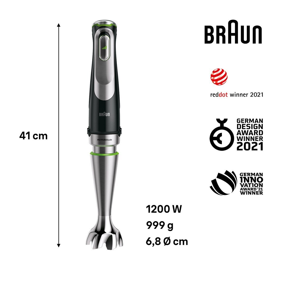 Recondicionado - Grade A - Varinha Mágica Braun MultiQuick 9 MQ 9187XLI de 1200 W com Acessórios - Preto Preto-3