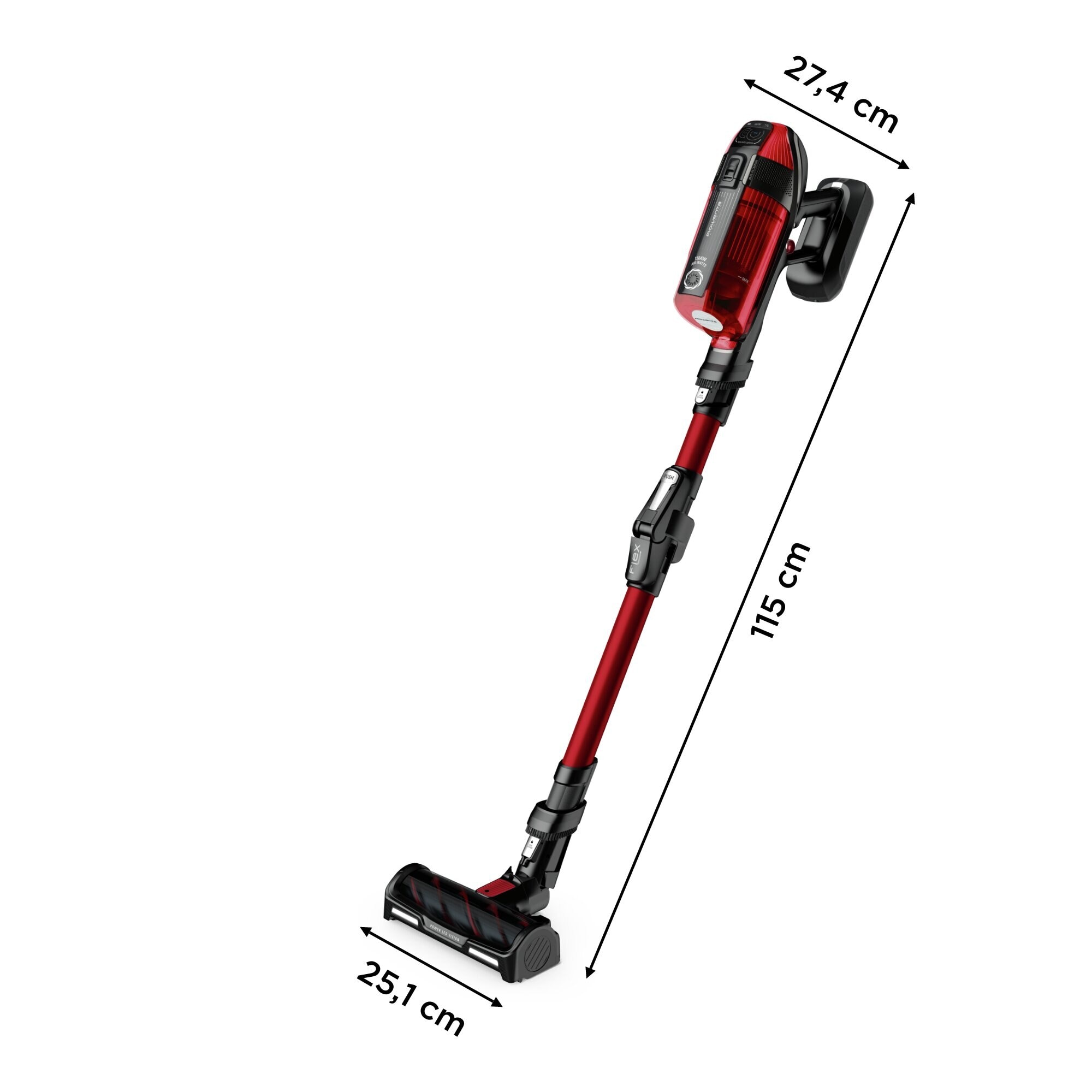 Recondicionado - Grade B - Aspirador Vertical Rowenta RH98A9WO X-Force Flex 12,6 Animal Care com Ajuste Automático de Potencia e de 900 ml - Autonomia 45 min Vermelho-2
