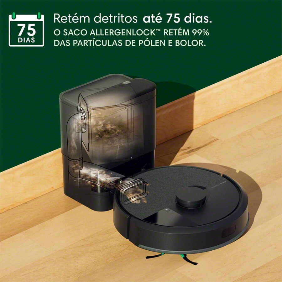 Recondicionado - Grade B - Robot Aspirador Irobot Roomba® Combo 105 + Base Auto Empty com Autonomia de 120 min - Preto Preto-3