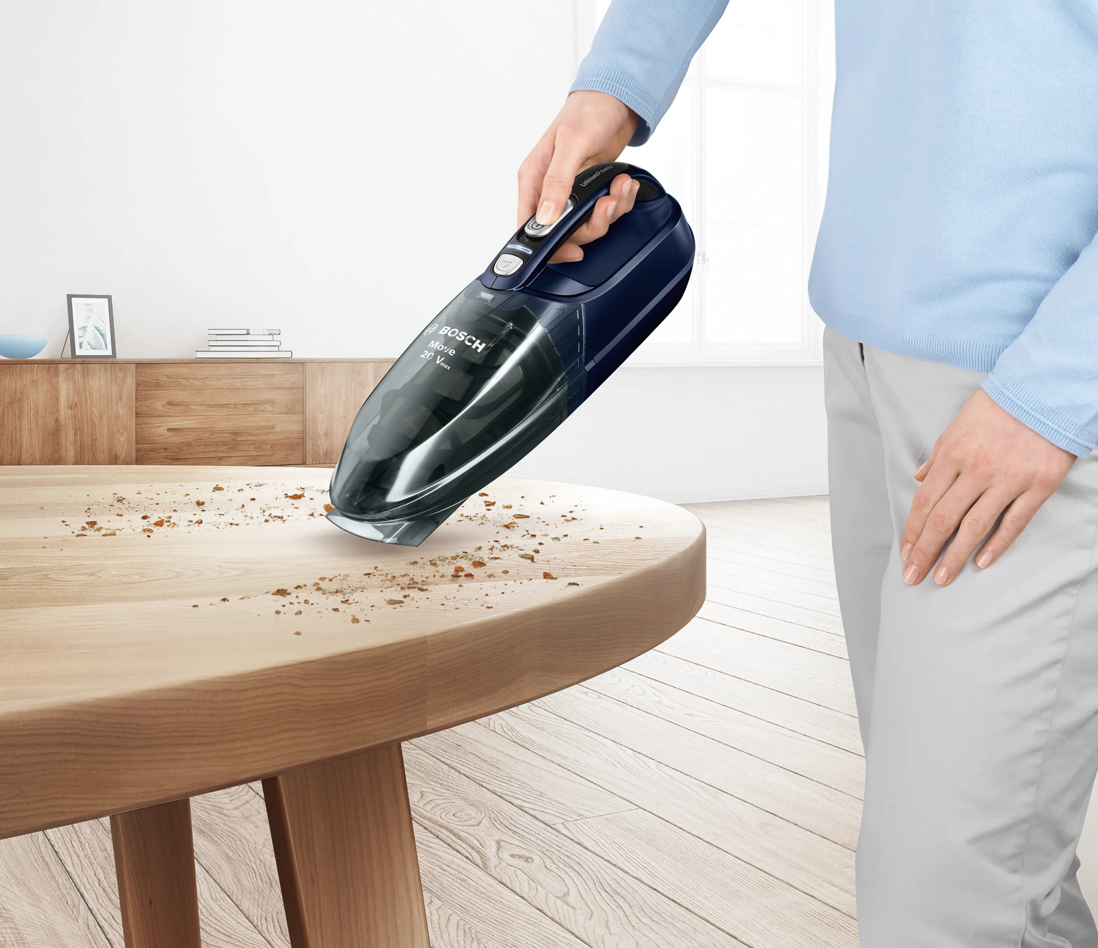 Recondicionado - Grade A - Aspirador de Mão Bosch Move Lithium BHN20L de 20 V Azul-5