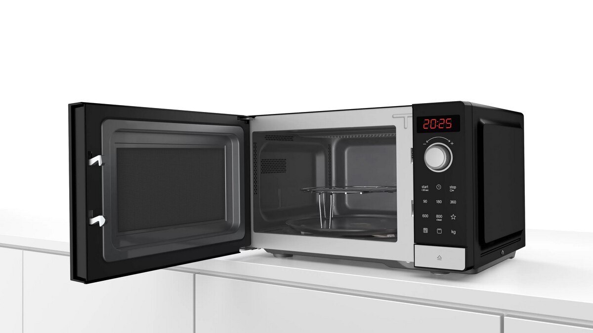 Recondicionado - Grade A - Micro-ondas com Grill Bosch Série 2 FEL023MS2 de 800 W Hidrolítico e Capacidade de 20 Litros - Preto e Inox Preto / Inox-4