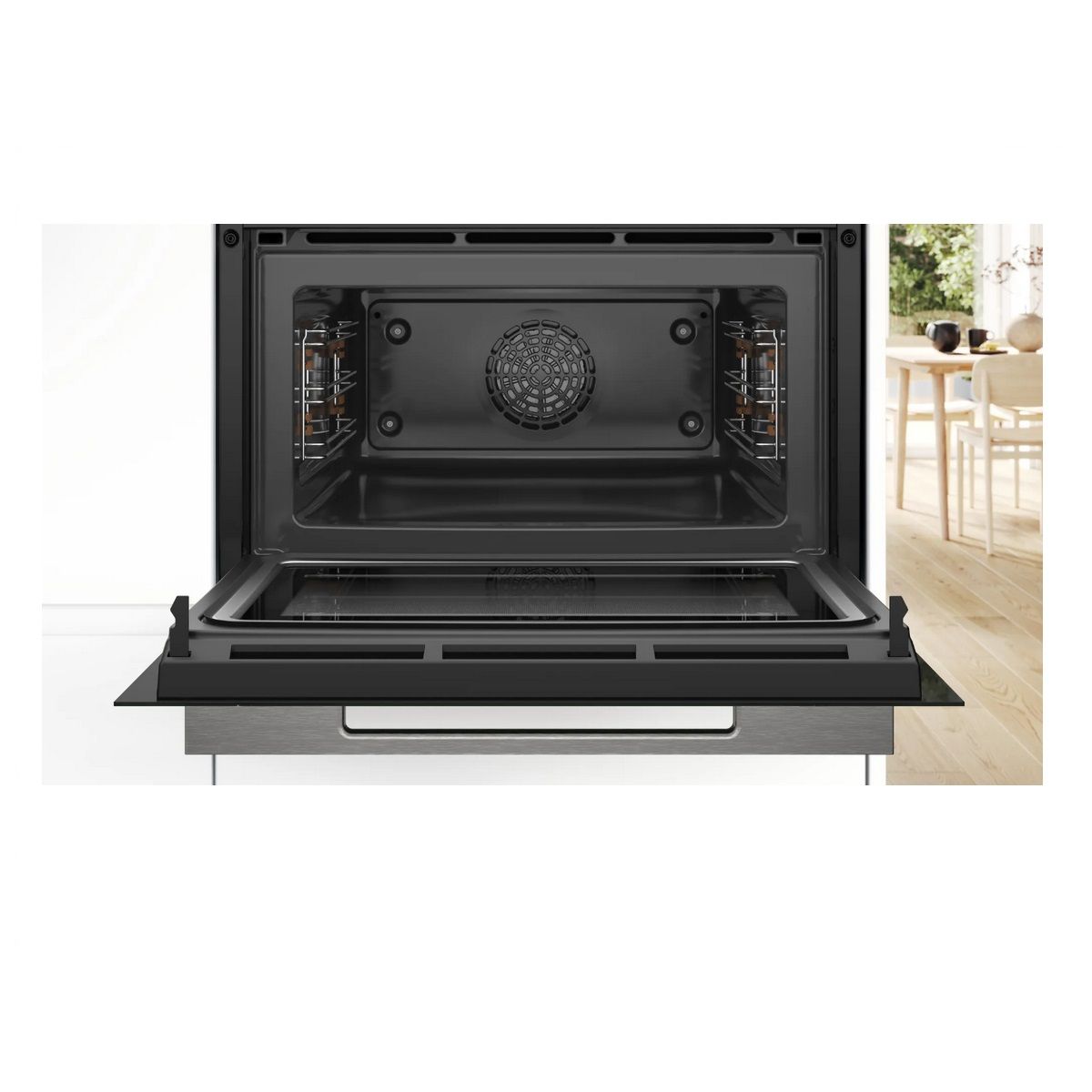 Recondicionado - Grade A - Forno Compacto com Micro-ondas Encastrável Bosch Serie 8 CMG7241B1 Hidrolítico e de 45 Litros - Preto Preto-4