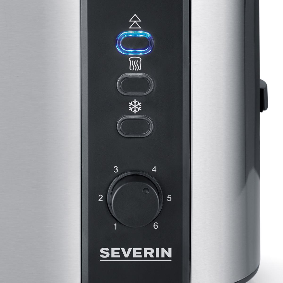 Recondicionado - Grade A - Torradeira Severin AT2589 de 800 W com 2 Fendas Curtas - Aço Inoxidável Escovado Preto Inox/Preto-4