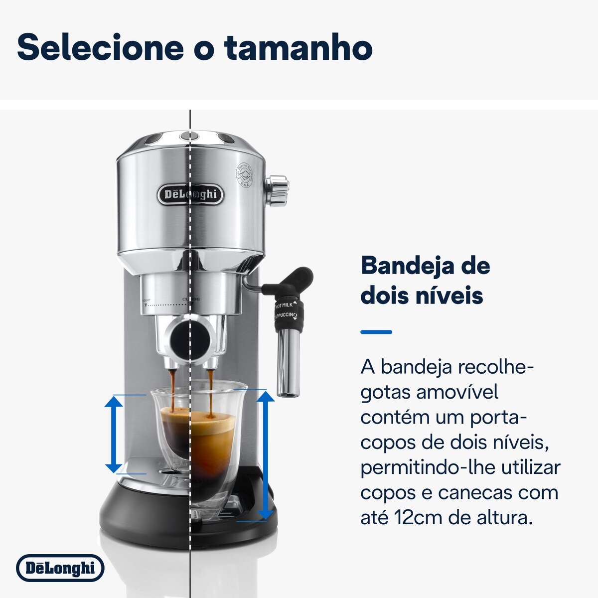 Recondicionado - Grade A - Máquina de Café Expresso Manual De'Longhi Dedica Style EC685.M de 1300 W e de 15 bar - Café Moído e Pastilhas - Prata Prata-5